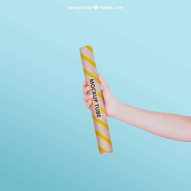 PSD yellow tube mockup