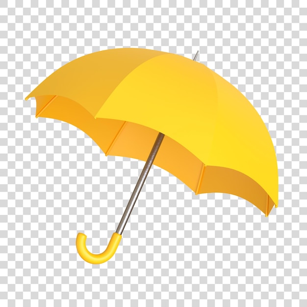 Yellow umbrella isolated on a white background 3d render illustration