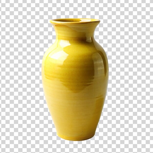 Vaso giallo isolato su uno sfondo trasparente