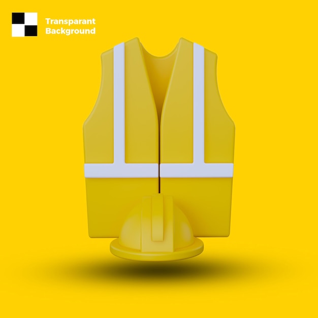 PSD a yellow vest with the words transparent background on it