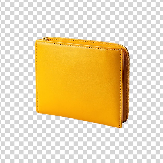 PSD yellow wallet isolated on transparent background
