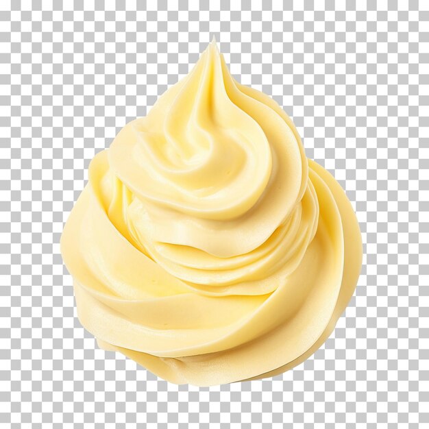 yellow whipped cream isolated on transparent background png psd