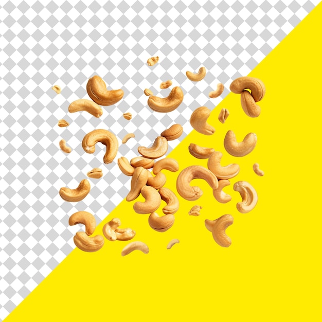 PSD a yellow and white background with a bunch of pretzels on it