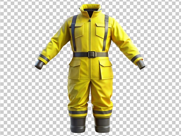 A yellow worker overall
