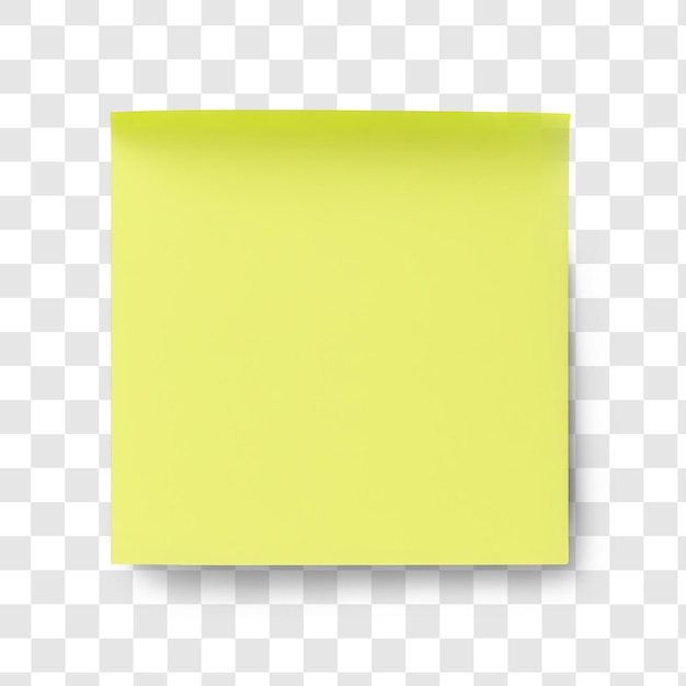 PSD yellows sticky note on isolate transparency background psd