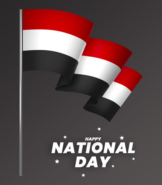 PSD yemen flag element design national independence day banner ribbon psd