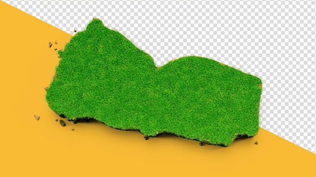 Yemen map grass and ground texture 3d illustration