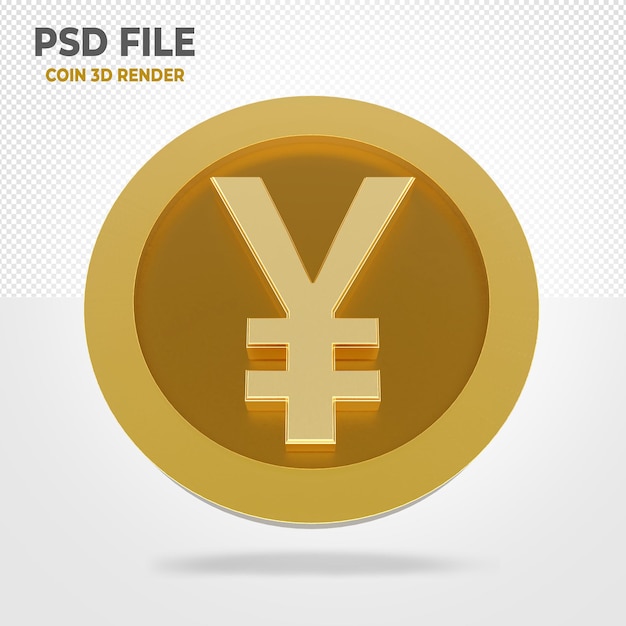 PSD yen 3d gold coin