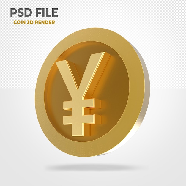 PSD yen moneta d'oro 3d