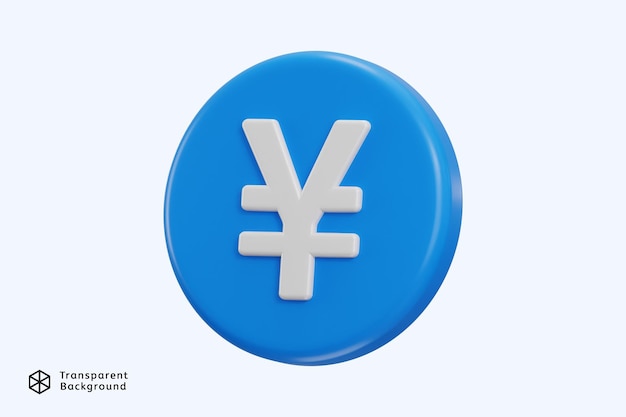 PSD yen coin icon 3d rendering vector illustration