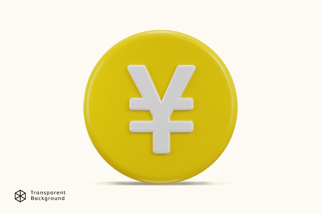 PSD yen coin icon 3d rendering vector illustration