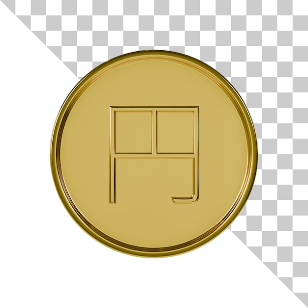 Icona 3d della moneta d'oro di yen