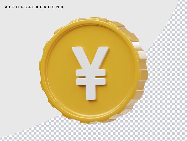Yen icon 3d render illustration