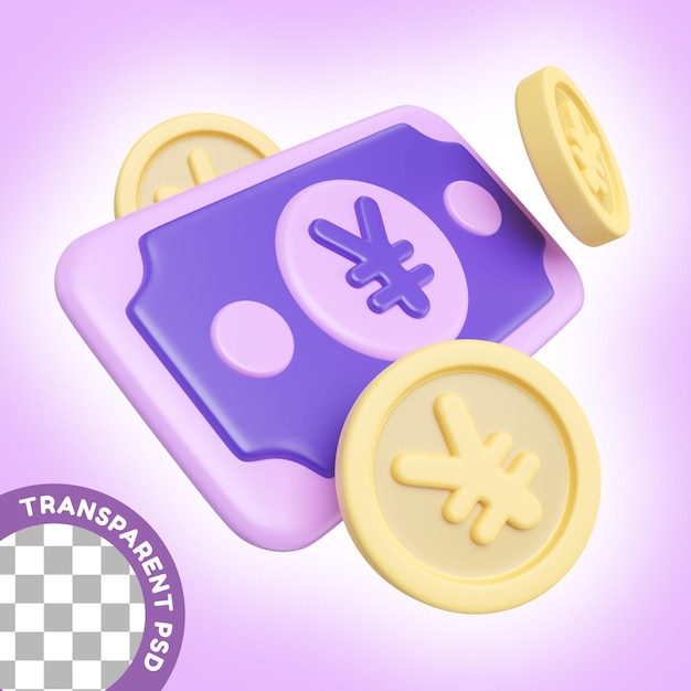 Yen money 3d illustration icon