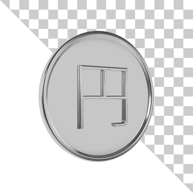 PSD yen silver coin 3d icon