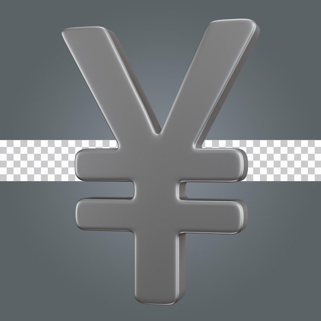 PSD yen symbol 3d icon