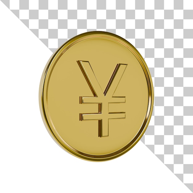 PSD yen yuan gold coin 3d icon