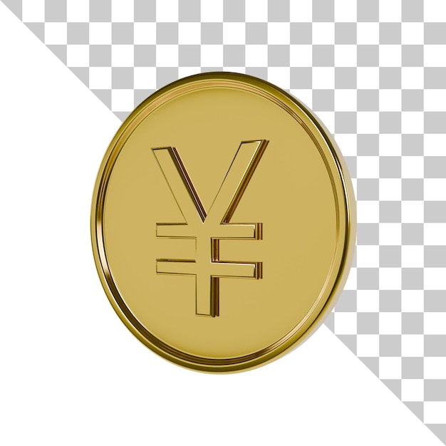 PSD yen yuan gold coin 3d icon