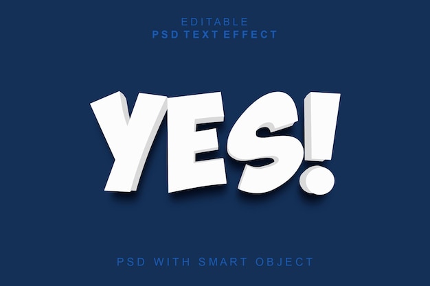 PSD yes 3d text effect