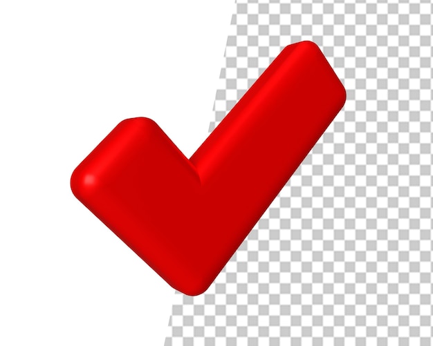 Yes right approved red icon 3d render