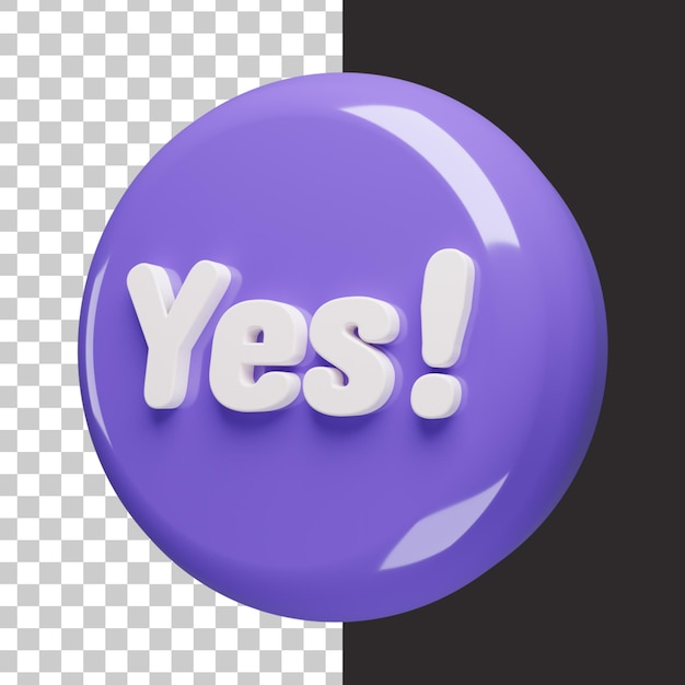 Yes symbol in 3d rendering