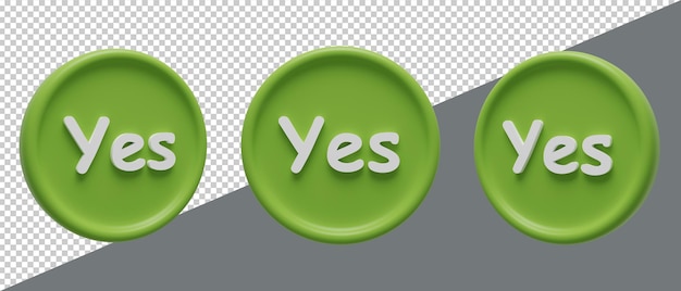 PSD yes symbol consent icon premium psd 3d render