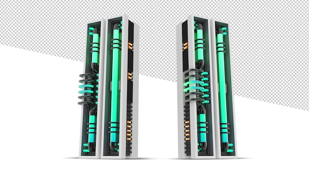 Yeşil neon ışık efektli 3D alfabe harfi