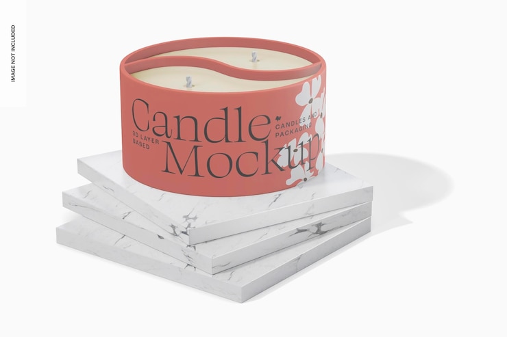 PSD yin yang candle jar mockup, on 연단