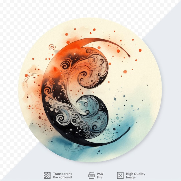 PSD yin e yang evocano un sospiro acquerellato