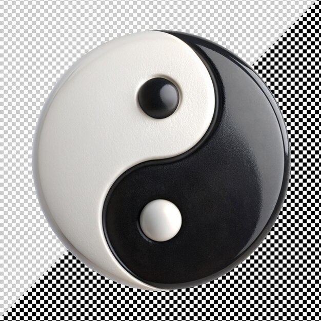 PSD ying and yang symbol on transparent background