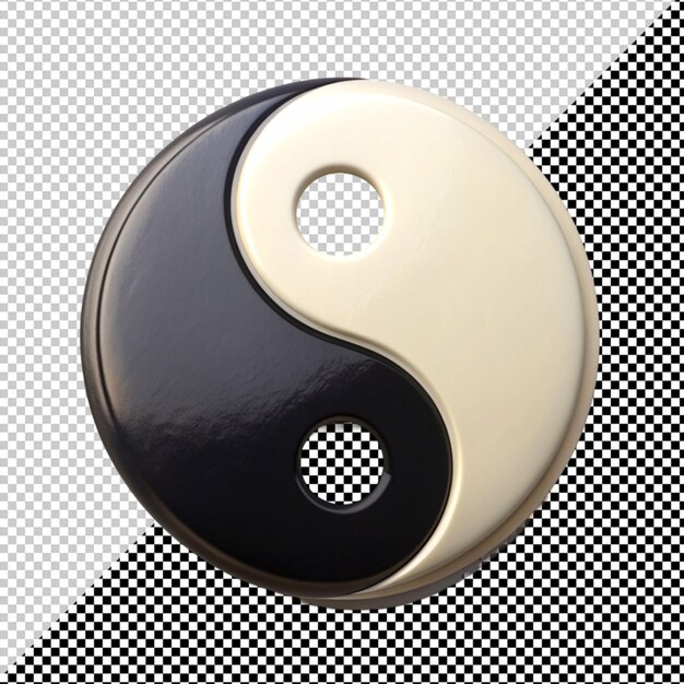 Ying and yang symbol on transparent background