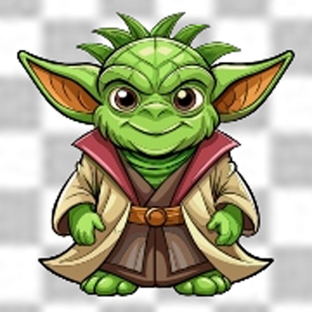 PSD sfondio bianco dei cartoni animati di yoda