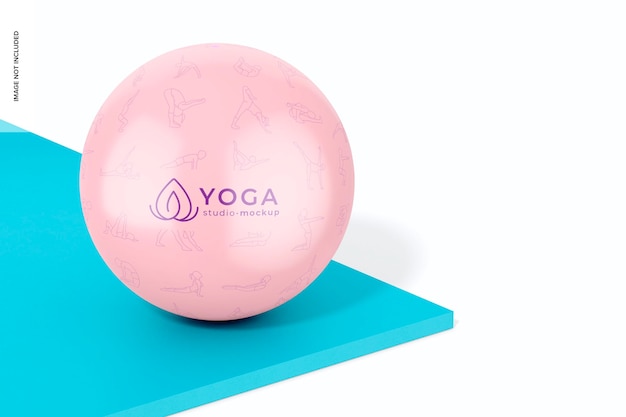 PSD prospettiva del mockup della palla di yoga