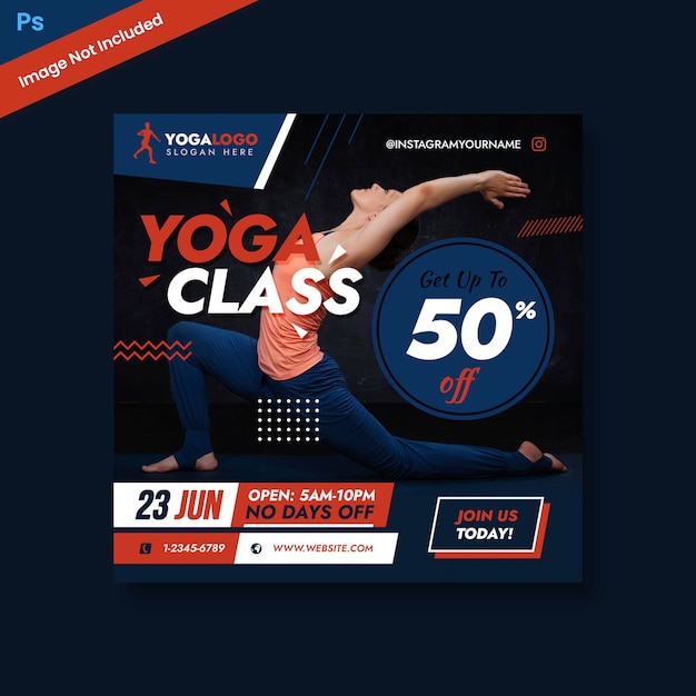 PSD yoga banner social media template
