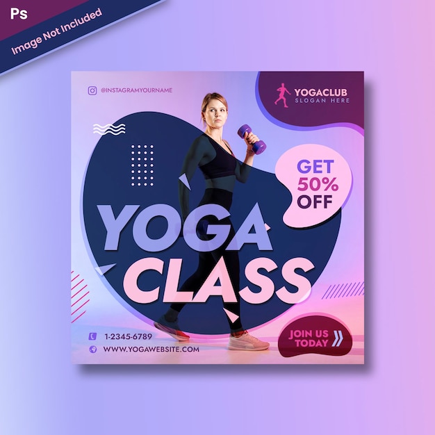 Modello di social media banner yoga