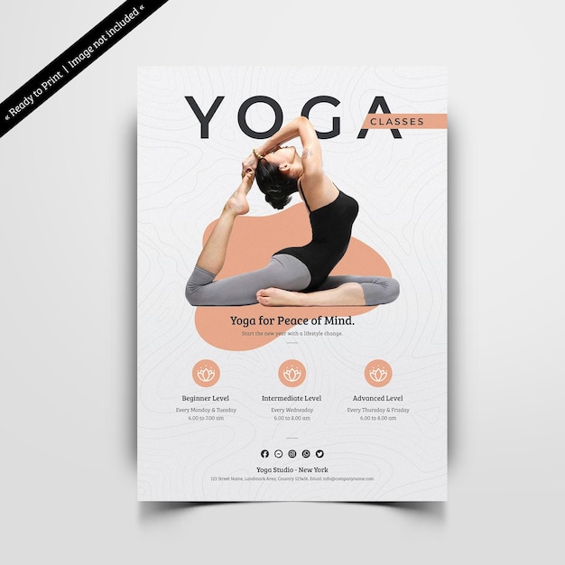 Modello di volantino per la lezione di yoga