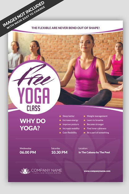 Yoga class flyer template