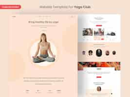 PSD yoga club website page design template