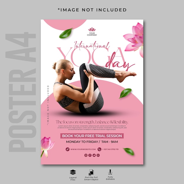 PSD yoga concept poster ontwerpsjabloon