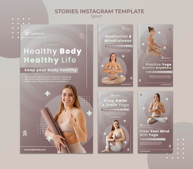 PSD yoga exercises social media stories