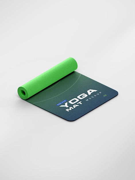 PSD yoga fitness mat mockup rolled up