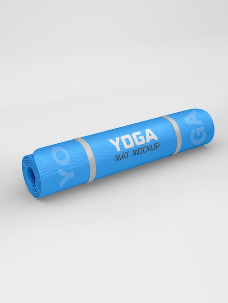 PSD yoga fitness mat mockup rolled up