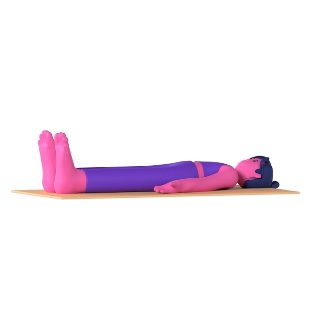 PSD yoga girl corpse pose wellness