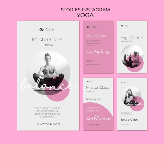 PSD modello di storie di instagram di yoga