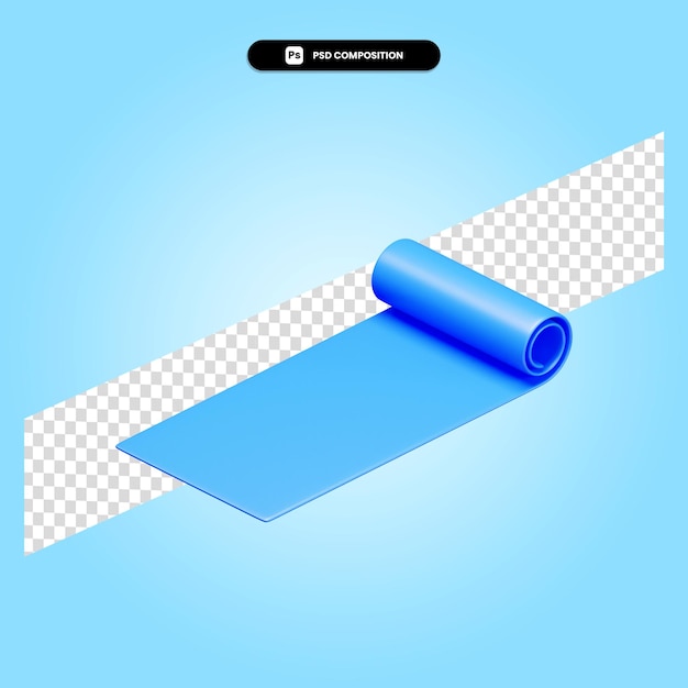 Yoga mat 3d render illustration isolated