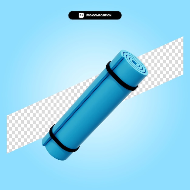 Yoga mat 3d render illustration isolated