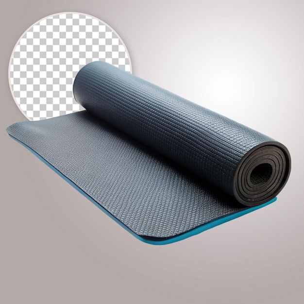 PSD yoga mat blue color isolated on transparent background