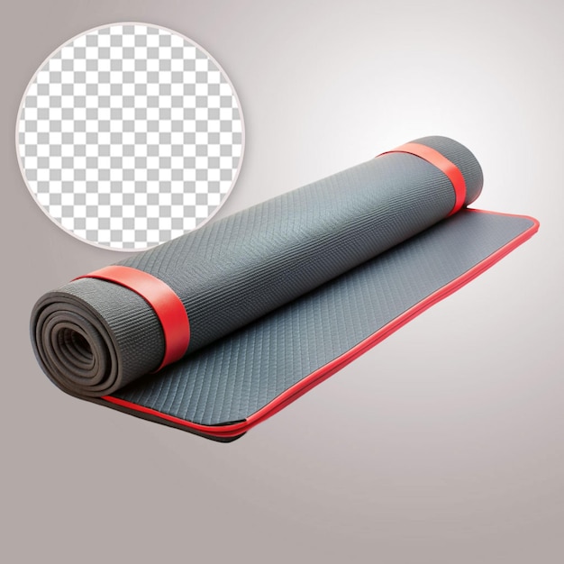 PSD yoga mat blue color isolated on transparent background