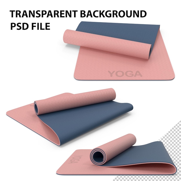 PSD yoga mat folded pink png (mat do jogi złożony różowy png)