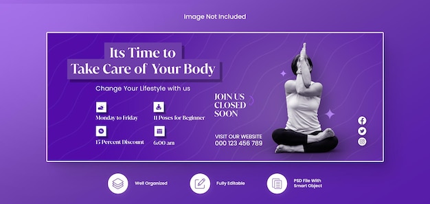 PSD yoga meditatie klasse facebook cover template